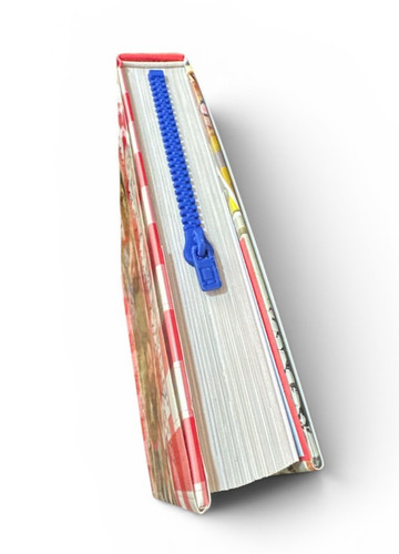 Zipper bookmark blue - blue, 3d