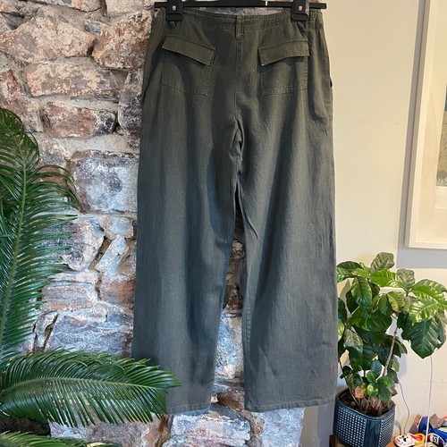 Mia moda khaki wide leg - , linen