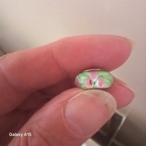Pandora murano green pink - green,