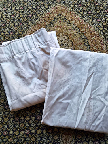 White embroidered pencil pleat - pencil,