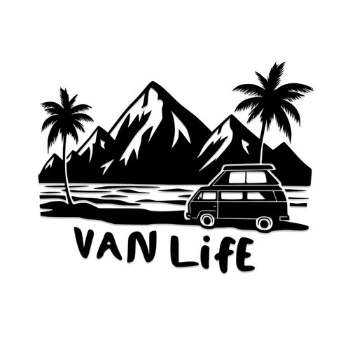 Van life camper - van, graphic