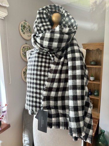 Zara black ecru check double - zara,