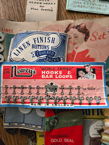 Vintage sewing box contents - sewing,