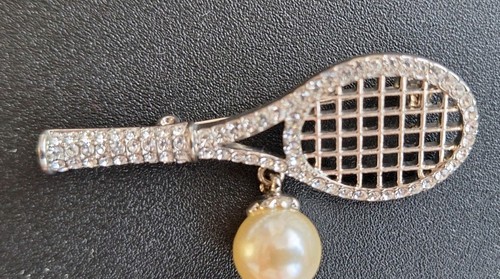 Tennis racquet and ball - tennis, brooch