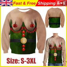 Christmas Jumper Sweater Women Mens Funny 3D Print Sweatshirt Xmas Ugly Pullover