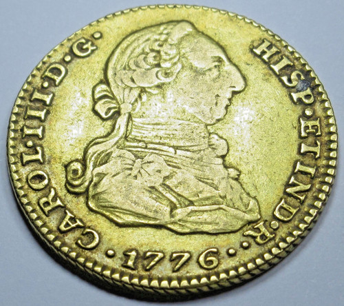 1776 spanish gold escudo - gold, 2