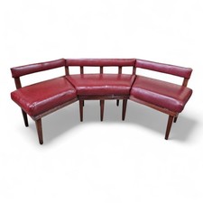 Antique Bay Window Bench - Vintage Curved Sofa - Corner Settee