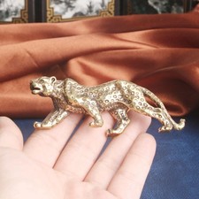 Leopard Statue Cheetah Figurine Brass Handmade for Home Office Decoration