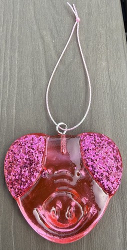Percy pig glass hanging - glass,