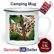 Giraffe Camping Mug, Hiking Mug, Fishing Mug, Outdoor Mug, Tin Mug, Giraffe Mug