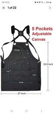 Canvas Apron Woodworking Chef Workshop Garage Garden Barber Hairdresser Pockets
