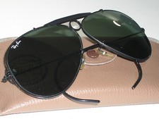CIRCA 1980's VINTAGE B&L RAY-BAN BLACK TOP-GUN G15 SHOOTING AVIATOR SUNGLASSES