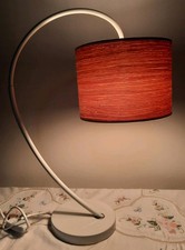 Beautiful Maison Swan Neck Curved Cream Metal & Wood Effect Shaded Table Lamp