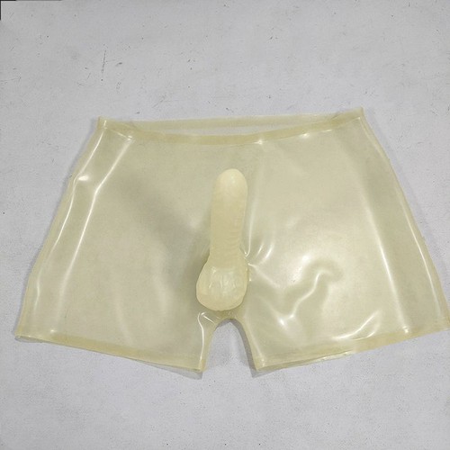 Mens transparent latex boxer - transparent,