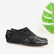 Cydwoq Womens Dimension Loafers Size 38 8 Black Leather Flat Shoes Hand Made USA