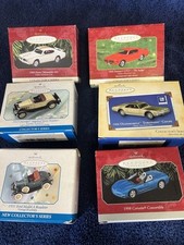 Hallmark Car Ornaments Lot Of 6 69 GTO 69 OLDS 442 88 CORVETTE 66 TORONADO