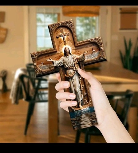Wooden crucifix wall cross - crucifix,