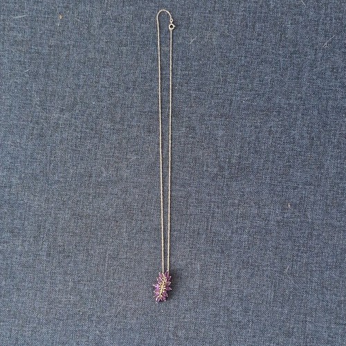 Silver amethyst pendant - silver, chain