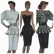 1980s Peplum Dress Cocktail