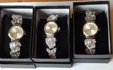 Ladies Bracelet Watch Crystal Quartz Analog Silver 3 hand Boxed