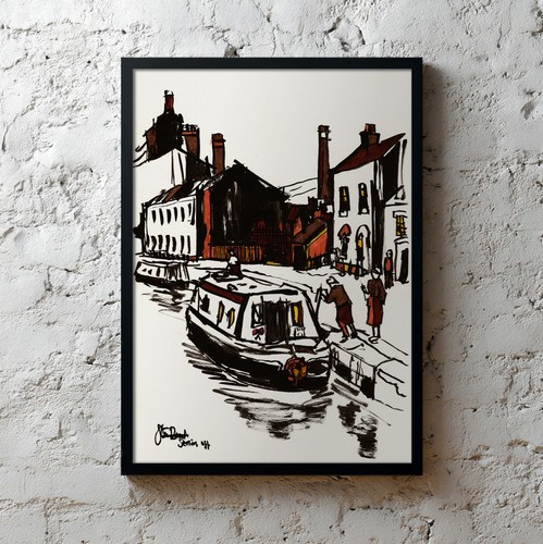 Original narrowboat art - original,