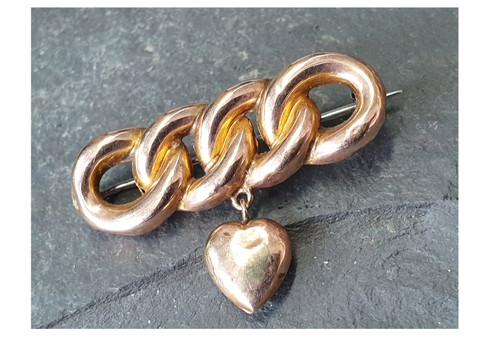 Victorian 9ct gold brooch with - victorian,