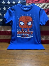 Boys Spiderman Spidey Holiday Christmas T-Shirt Sz XL Tee Marvel Pocket Pop New