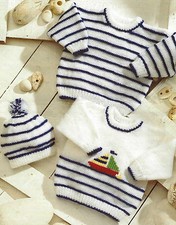 Baby Striped Sweater Hat with