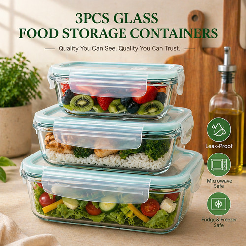 Glass food storage container - food,