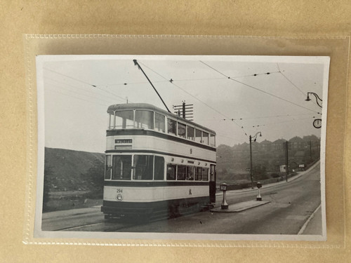 Postcard size photo - postcard, tram