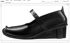 Trippen Tidy f x+os wedge heel Mary Jane Court shoe 38 5 black goth medieval