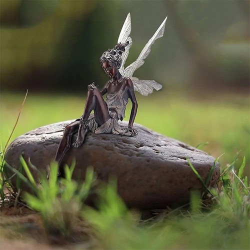 Sitting fairy statue resin - statue,
