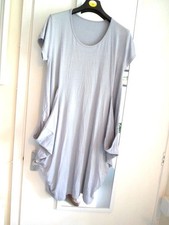 Pale grey jersey cocoon dress