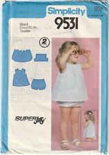 1980 Simplicity Sewing Pattern 9531 Jiffy Sundress & Bloomers Age 2