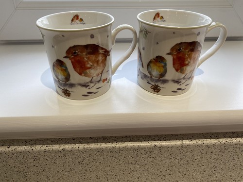 Winter robins mugs - robins, from