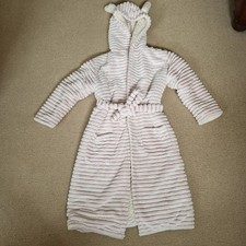 Marks & Spencer Kids Girls Baby Pink Fleece Bunny Dressing Gown 10-11 Yrs