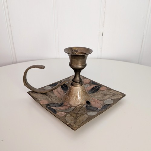 Vintage indian brass enamel - vintage,