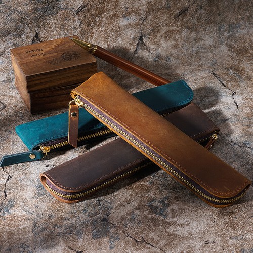 Vintage cowhide leather - leather, pencil