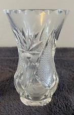 Small Crystal Trumpet Vase - 5
