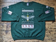 Yuengling beer lager brew Jerzees 50/50 crew Christmas jumper ugly sweater 2XL