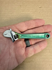 Vintage  4" Blue Point Adjustable Wrench Snap On Tools USA Rare Green Handle