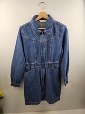 Denim Zip Up Long Sleeve Dress