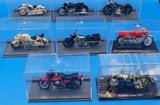 8 x IXO Museum range  model vintage motorcycles - 1:24 scale with cases
