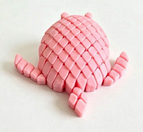 Pink plastic turtle - plastic,