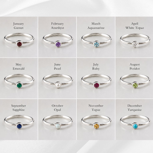 Solid silver 3mm - silver, birthstone