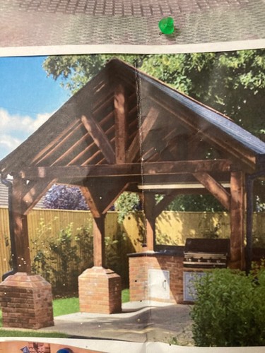 Oak gazebo used - gazebo,