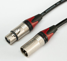 Balanced Microphone lead Van Damme cable Neutrik XLR Male to Female Red Boot