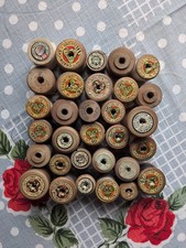 Vintage Lot Wooden Cotton