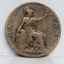 1899 Half Penny Coin Victoria