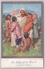 c1916 Religious Card Harold Copping Hope of the World Missionary Centenary Hymn